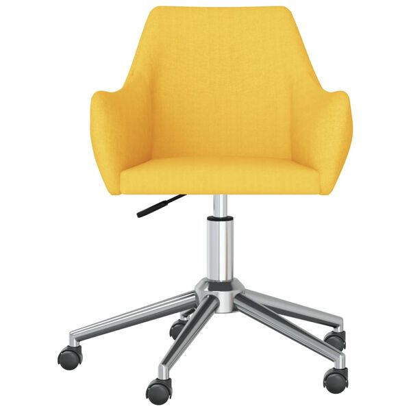 vidaXL Obrotowe krzesła stołowe, 2 szt., ż&oacute;łte, obite tkaniną
