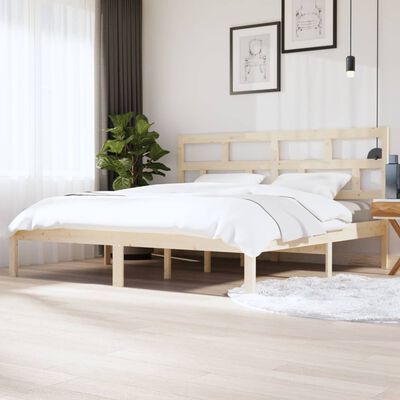 vidaXL Rama łóżka, lite drewno sosnowe, 200x200 cm