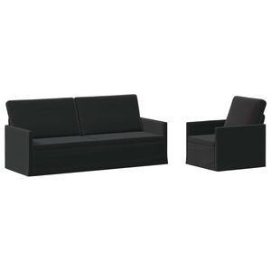 vidaXL Zestaw Sof 2 pcs Czarny Welur