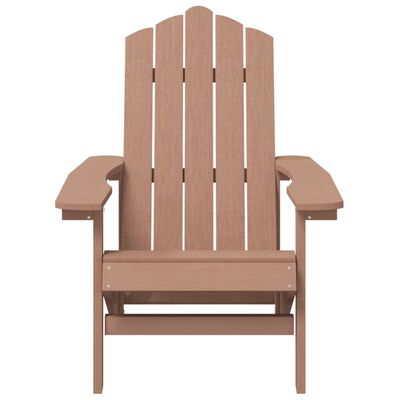 vidaXL Krzesło ogrodowe Adirondack ze stolikiem, HDPE, brązowe