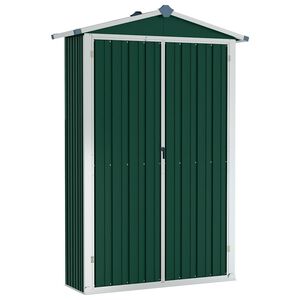 vidaXL Szopa ogrodowa, zielona, 116x45x175 cm, stal galwanizowana