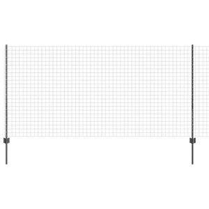 vidaXL Ogrodzenie Euro z słupkiem 25 x 1,2 m Stal pokryta PVC Szary