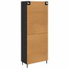 vidaXL Highboard 2 pcs Czarny dąb Drewno inżynieryjne i szkło