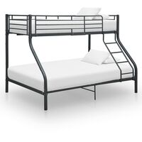 vidaXL Rama łóżka piętrowego, czarna, metalowa, 140x200 cm/90x200 cm