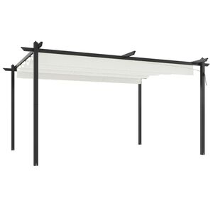 vidaXL Altana ogrodowa ze zwijanym dachem, 4x3 m, kremowa