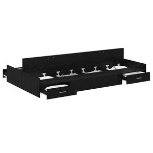 vidaXL Rama ł&oacute;żka z miejscem na przechowywanie Czarny Dąb 120 x 200 cm