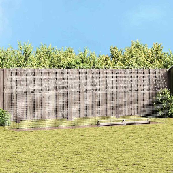 vidaXL Klatka dla kur 2 pcs Srebrny 600 x 100 x 210 cm