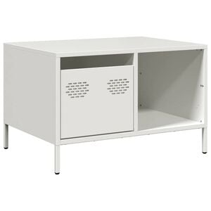vidaXL Stolik kawowy, biały, 68,5x50x43,5 cm, stal walcowana na zimno