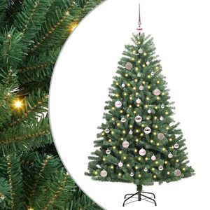 vidaXL Sztuczna choinka z zawiasami zielony 150 cm PVC i Metal