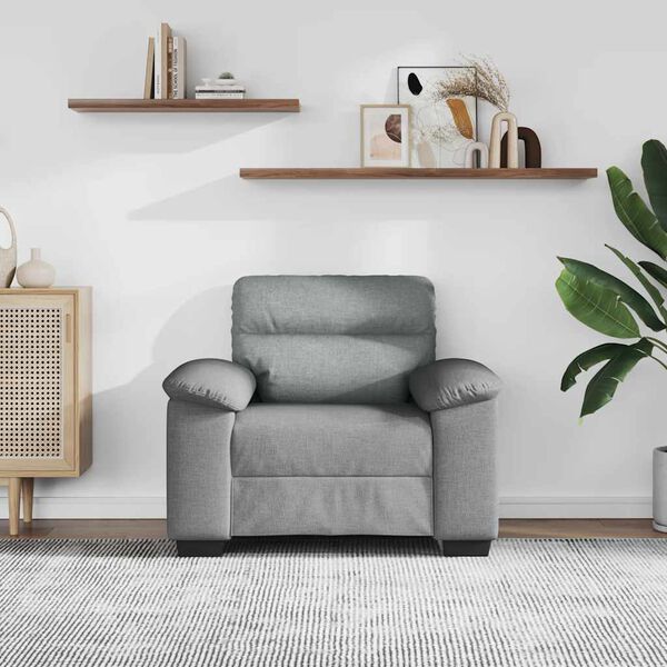 vidaXL Sofa Fotel Jasnoszary 100x81x84 cm Tkanina