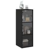 vidaXL Szafka wisząca ze szklanymi drzwiami, czarna, 35x37x100 cm