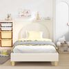 vidaXL Łóżko Dziecięce z Ramą i Zagłówkiem Kremowy 90 x 190 cm