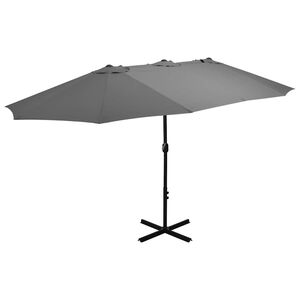 vidaXL Parasol ogrodowy na słupku aluminiowym, 460x270 cm, antracytowy