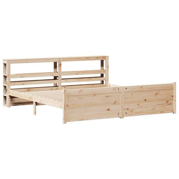 vidaXL Rama łóżka z zagłówkiem, 180x200 cm, sosnowa