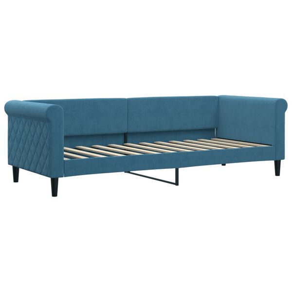 vidaXL Sofa rozsuwana z szufladami, niebieska, 80x200 cm, aksamit