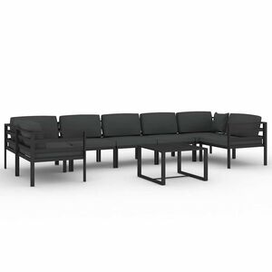 vidaXL 8-cz. zestaw mebli ogrodowych, poduszki, aluminium, antracyt
