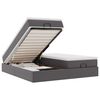 vidaXL Rama łóżka otomana z materacami, szara, 180x200 cm, ekoskóra