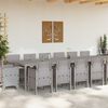 vidaXL Zestaw do jadalni w ogrodzie 15 pcs Jasnoszary Rattan Polt