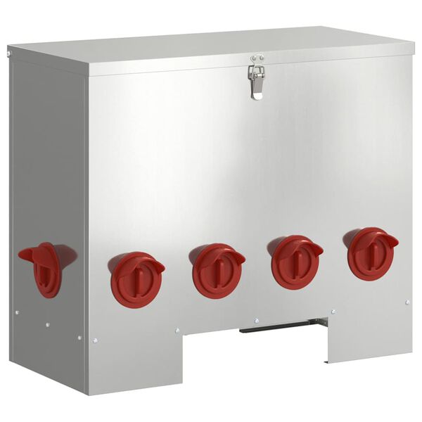 vidaXL Karmnik dla kur 2 pcs Srebrny 60,5 x 29 x 51 cm