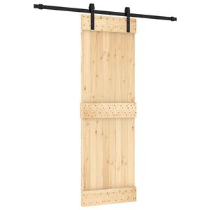 vidaXL Drzwi przesuwne 70 x 210 cm Lite Drewno Sosnowe (Nieobrobione)