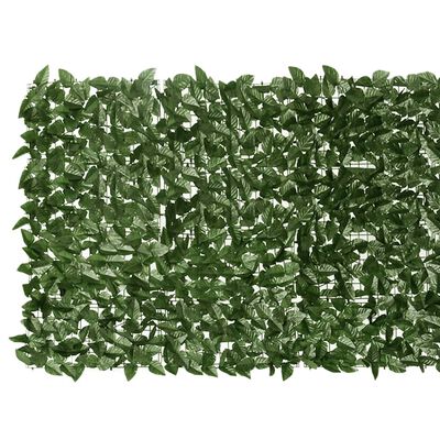 vidaXL Parawan balkonowy, ciemno zielone liście, 300x100 cm