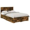 vidaXL Ramka ł&oacute;żka Dąb wędzony 135 x 190 cm Drewno inżynieryjne
