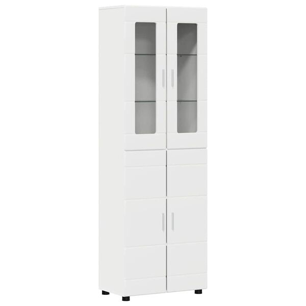 vidaXL Highboard Biały 60 x 35 x 182 cm Materiał drewnopochodny