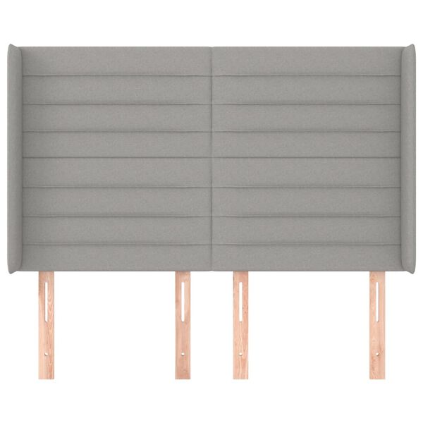 vidaXL Zagł&oacute;wek uszak, jasnoszary, 147x16x118/128 cm, tkanina