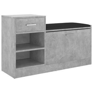 vidaXL Ławka z miejscem na buty, szarość betonu, 94,5x31x57 cm