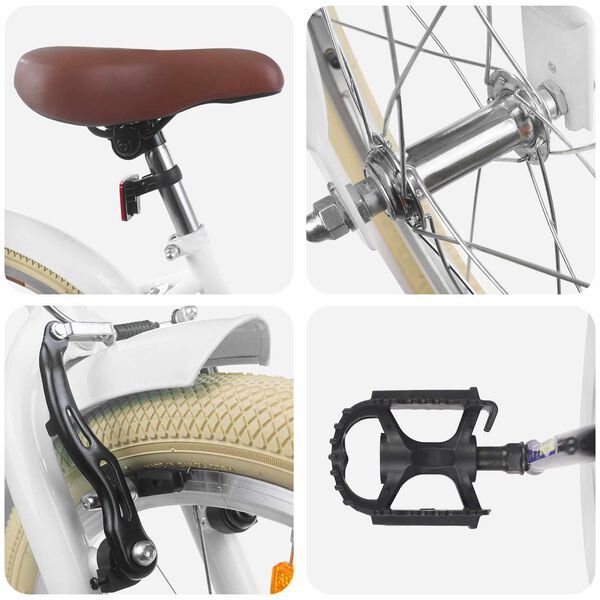 vidaXL Rower Dziecięcy 20 Cali dla dzieci w wieku 6-11 lat Biały