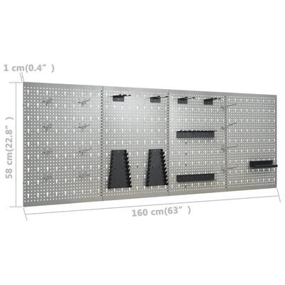 vidaXL Stół roboczy z 4 panelami ściennymi