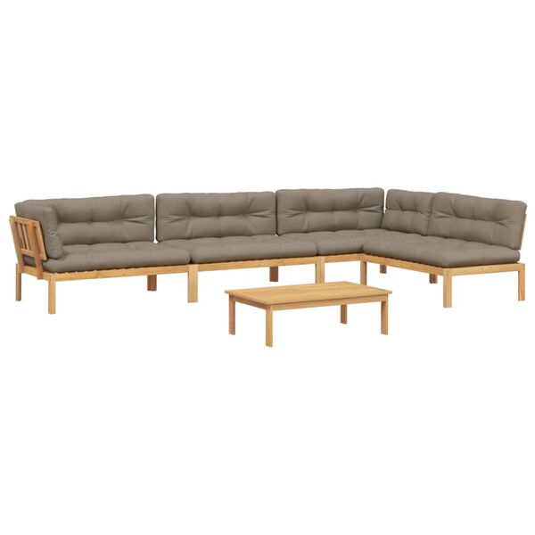 vidaXL 5-cz. zestaw wypoczynkowy do ogrodu, z poduszkami, akacjowy