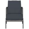 vidaXL Leżak ogrodowy z poduszką, polirattan, szary