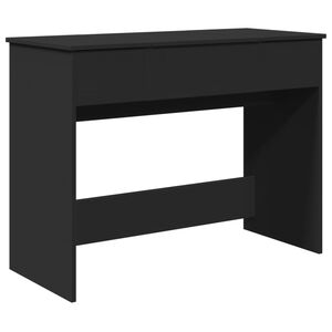 vidaXL Toaletka z lustrem, czarna, 100x45x76 cm