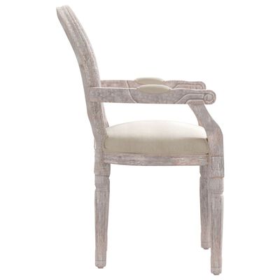 vidaXL Krzesło stołowe, beżowe, 54x56x96,5 cm, lniane