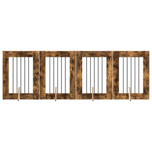 vidaXL Bramka dla ps&oacute;w z podp&oacute;rkami 4 pcs Dąb wędzony 60 x 80 cm