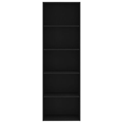 vidaXL 5-poziomowy regał, czarny 60x30x189 cm, materiał drewnopochodny