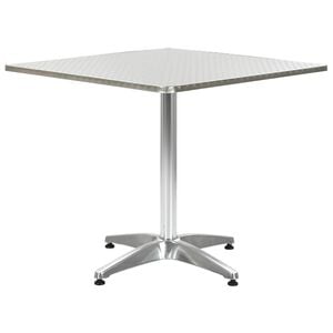 vidaXL Stolik ogrodowy, srebrny, 80x80x70 cm, aluminiowy
