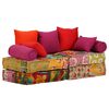 vidaXL Puf modułowy, 2-osobowy, patchwork, tkanina