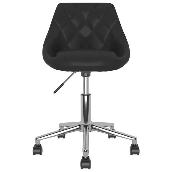 vidaXL Obrotowe krzesła stołowe, 4 szt., czarne, sztuczna sk&oacute;ra