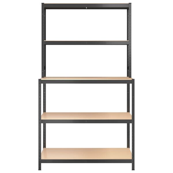 vidaXL St&oacute;ł roboczy z p&oacute;łkami antracyt stal i materiał drewnopochodny