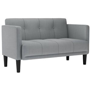 vidaXL Sofa dwuosobowa Jasnoszara 111 cm Tkanina