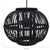 vidaXL Lampa wisząca, czarna, wiklinowa, 40 W, 30x22 cm, kulista, E27