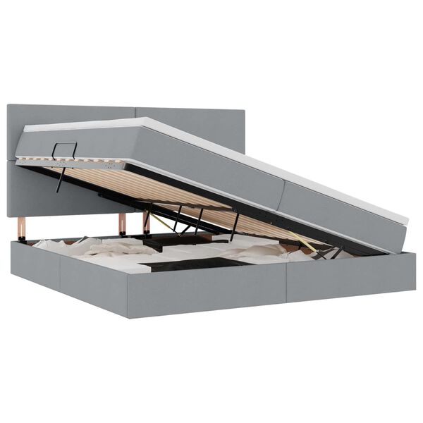 vidaXL Ł&oacute;żko z miejscem na przechowywanie i materacem 200 x 200 cm