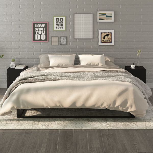 vidaXL Szafki nocne, 2 szt., czarne, materiał drewnopochodny