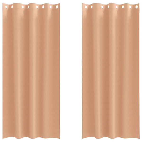 vidaXL Firany blackout z k&oacute;łkami 2 pcs Jasny Brąz 245 x 140 cm