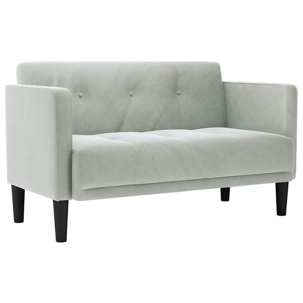 vidaXL Sofa dwuosobowa Jasnoszara 111 cm Aksamit