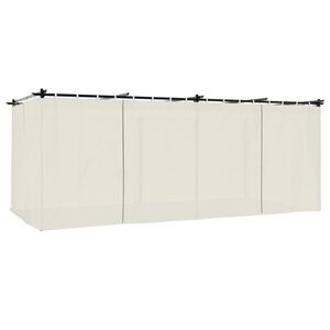 vidaXL Altana ogrodowa z zasłonami, kremowa, 6x3 m, stal