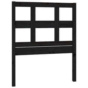 vidaXL Wezgłowie ł&oacute;żka, czarne, 95,5x4x100 cm, lite drewno sosnowe