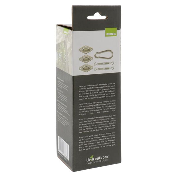 Livin'outdoor Mocowania do tr&oacute;jkątnego żagla ogrodowego, stalowe